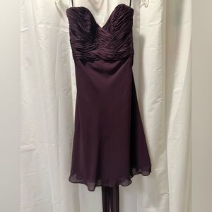 Elegant Purple Women's Bridesmaid dress strapless or with straps